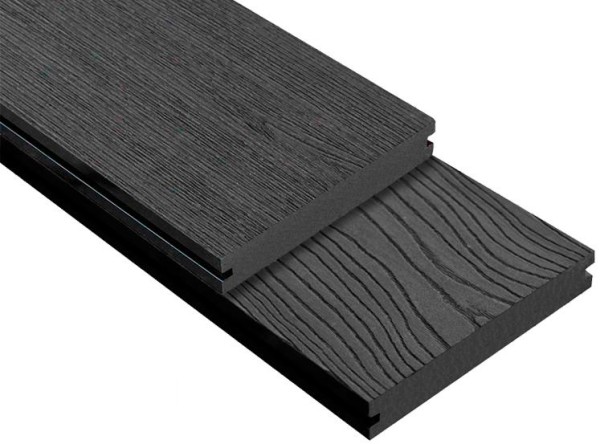 Террасная доска ДПК Outdoor 3D полнотелая STORM/OCEAN BLACK черная купить в Евпатории