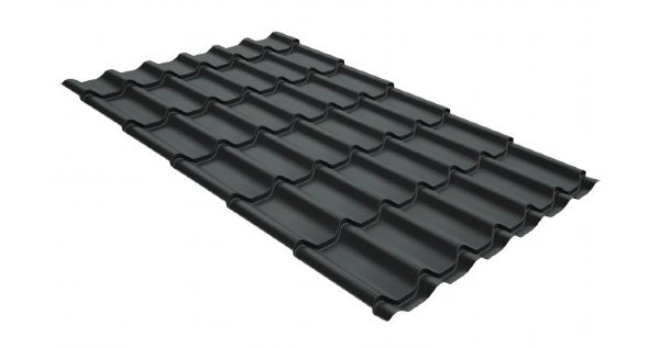 Металлочерепица классик GL 0,5 GreenCoat Pural Matt RR 23 темно-серый (RAL 7024 мокрый асфальт) купить в Евпатории