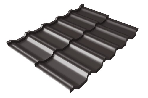 Металлочерепица модульная Квинта Uno Grand Line c 3D резом 0,5 Rooftop Matte RR 32 темно-коричневый купить в Евпатории