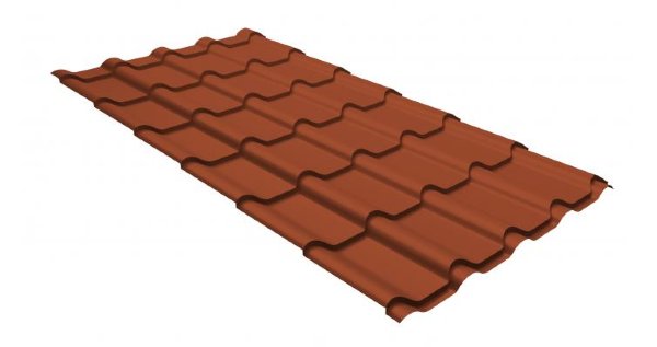 Металлочерепица камея GL 0,5 GreenCoat Pural RR 750 кирпично-красный (RAL 8004 терракота) купить в Евпатории