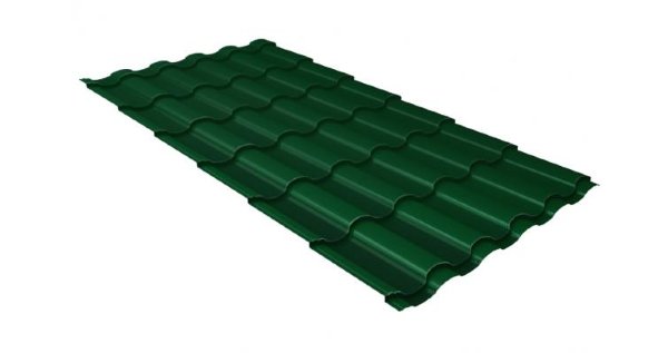 Металлочерепица кредо 0,5 Satin RAL 6005 зеленый мох купить в Евпатории