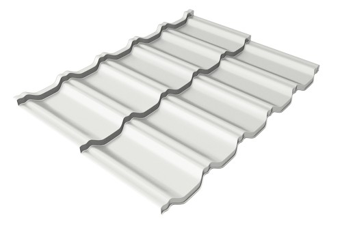 Металлочерепица модульная Квинта Uno Grand Line c 3D резом 0,5 Satin RAL 9003 сигнальный белый купить в Евпатории
