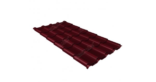 Металлочерепица камея 0,5 Satin RAL 3005 красное вино купить в Евпатории
