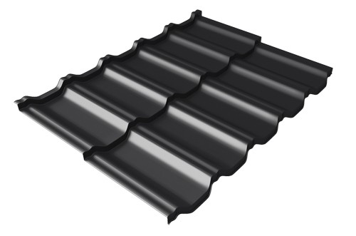 Металлочерепица модульная Квинта Uno Grand Line c 3D резом 0,5 Satin Мatt RAL 9005 черный купить в Евпатории
