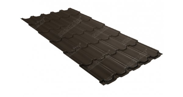 Металлочерепица квинта плюс 0,5 GreenCoat Pural Matt RR 32 темно-коричневый (RAL 8019 серо-коричневый) купить в Евпатории