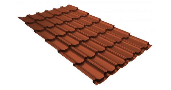 Металлочерепица квинта плюс 0,5 GreenCoat Pural RR 750 кирпично-красный (RAL 8004 терракота) купить в Евпатории